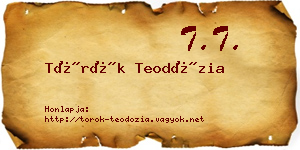 Török Teodózia névjegykártya